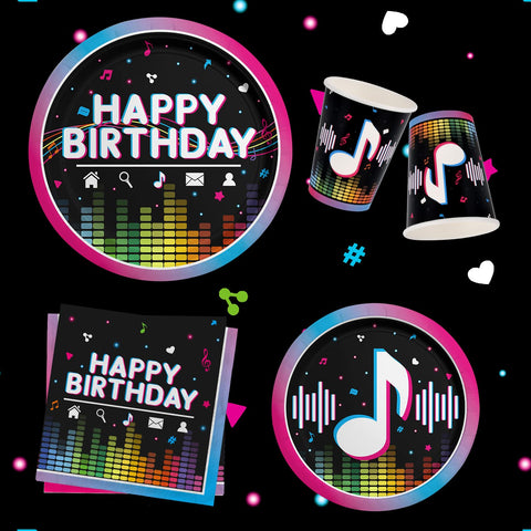 Gatherfun music banner adds a vivid party theme for photos.