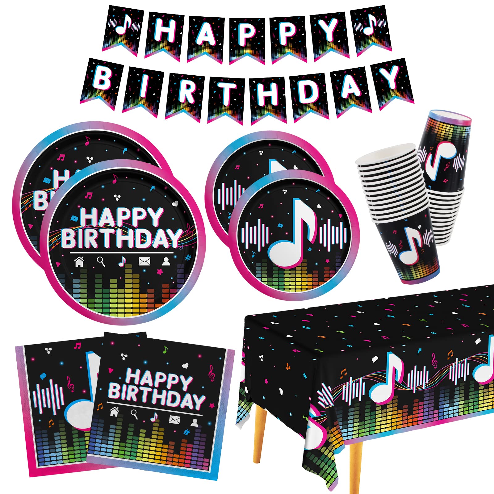 Gatherfun music plates 9 inch with bold notes for festive celebrations.