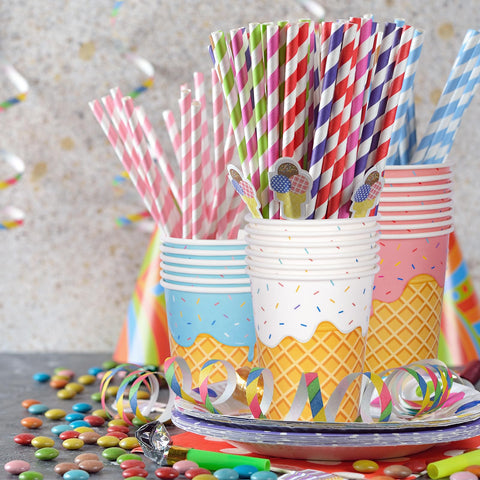 Gatherfun ice cream party kit packaging showcases complete setup