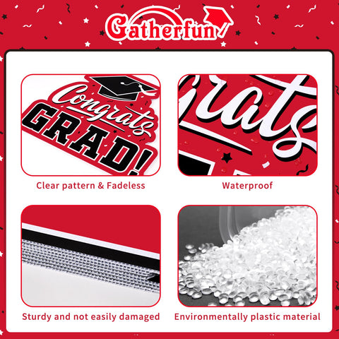 Gatherfun red yard signs with stakes create festive entryways and photo spots
