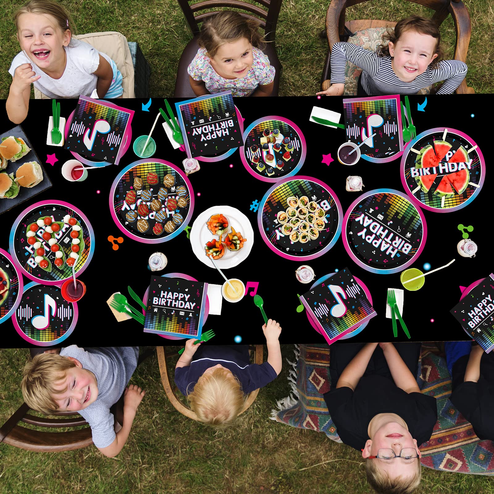Gatherfun tablecloth 54 by 108 inches waterproof for simple cleanup.