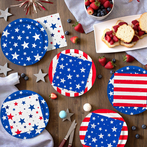 Gatherfun 54x108-inch tablecloth with star-and-stripe motif