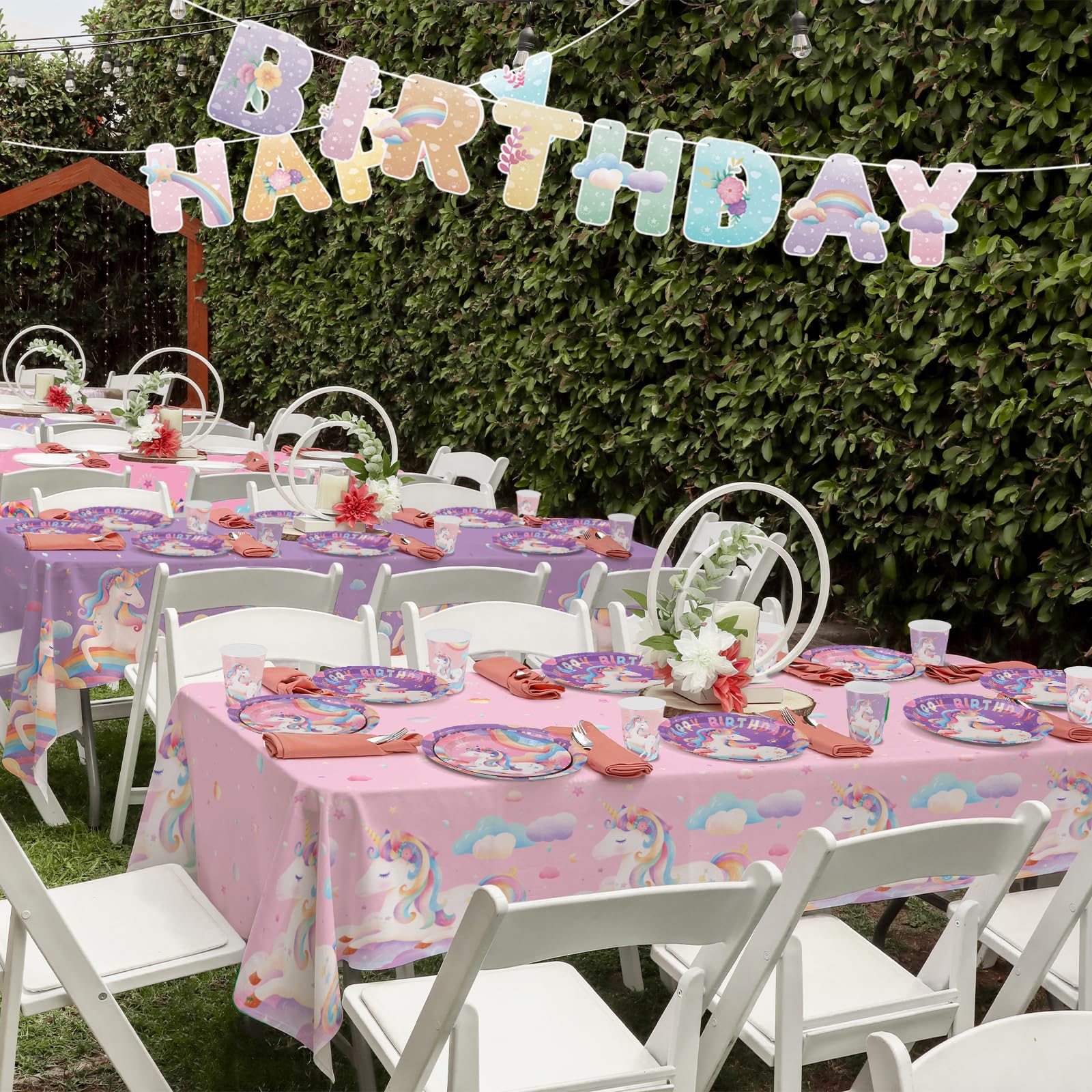 Gatherfun unicorn banner brightens rooms for a festive birthday backdrop