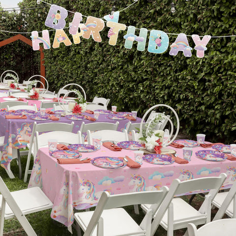 Gatherfun unicorn banner brightens rooms for a festive birthday backdrop
