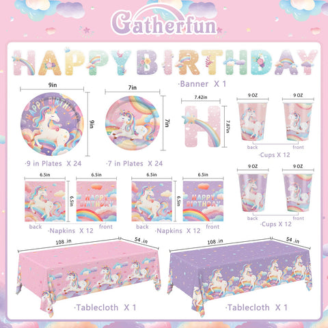 Gatherfun unicorn dessert plates 7-inch showcase shimmer for sweet treats