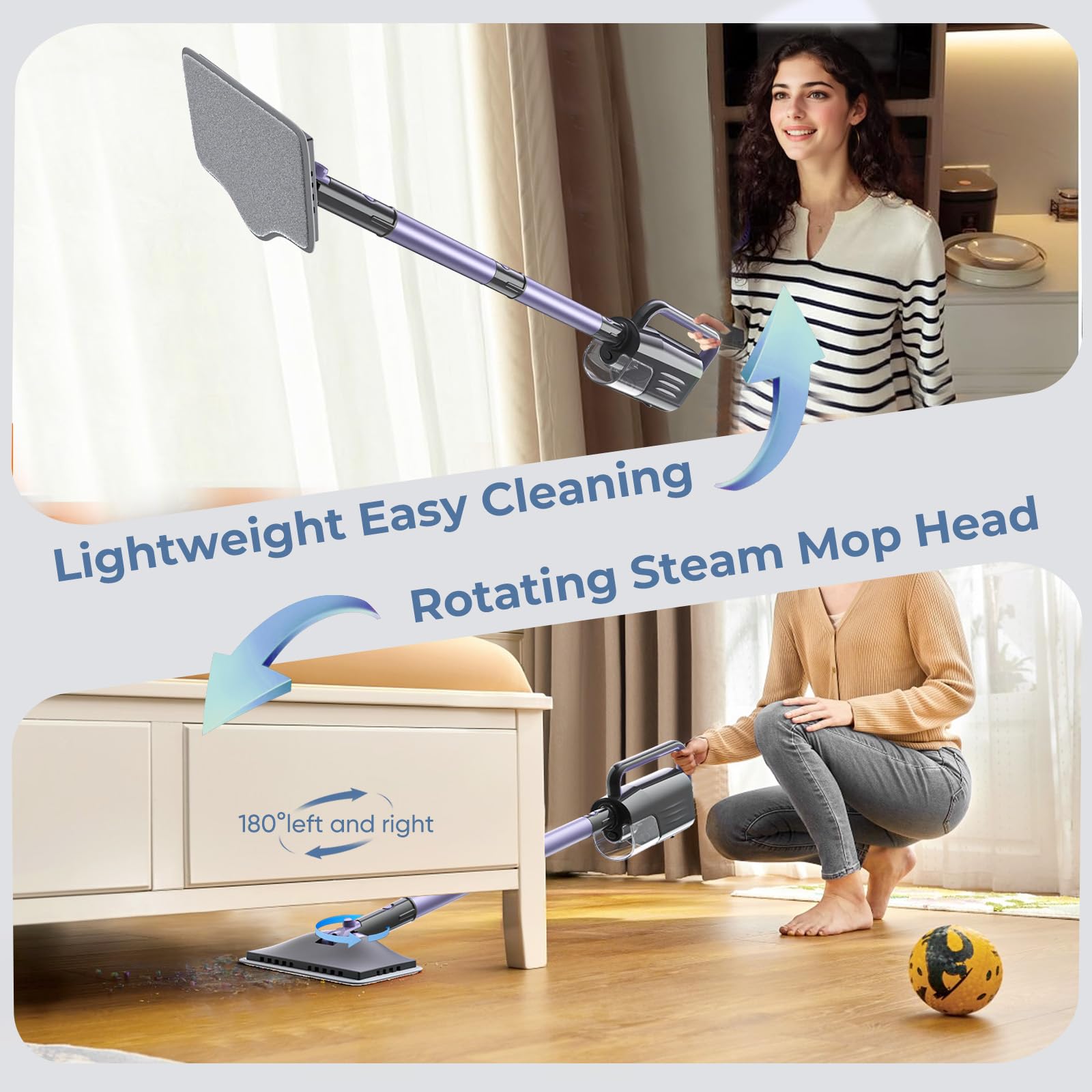 Gatlei Steam Mop included accessories laid out for setup