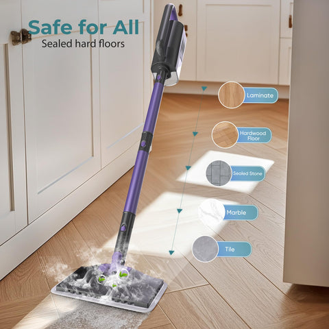 Gatlei Steam Mop removable water tank for easy refills and leak prevention.
