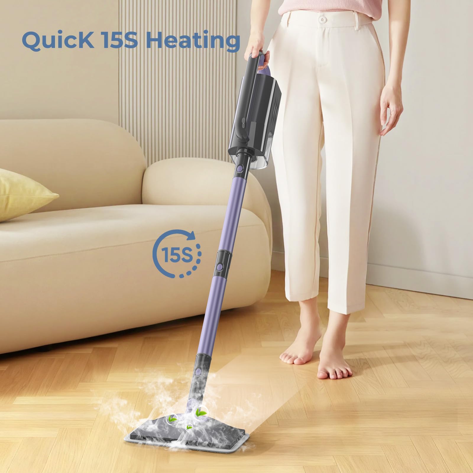Gatlei Steam Mop removable water tank for easy refills