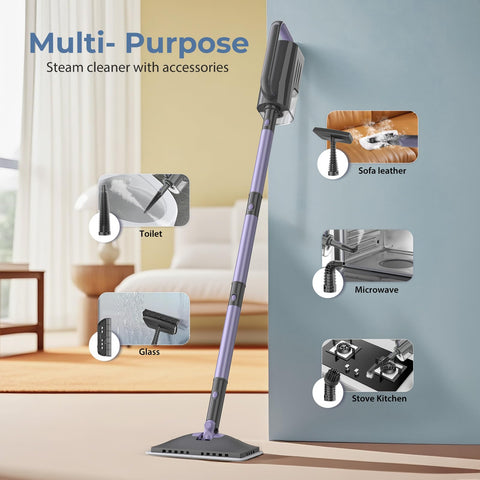 Gatlei Steam Mop rotating head reaching corners and edges