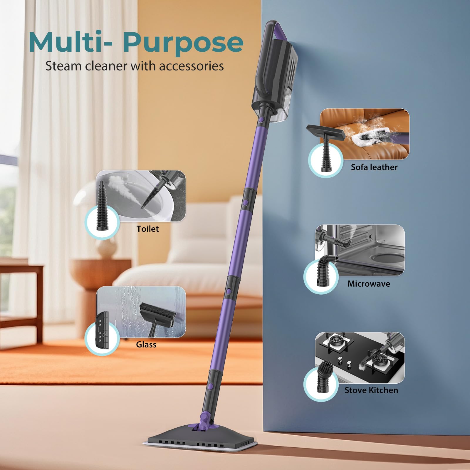 Gatlei Steam Mop includes two washable pads for reuse.