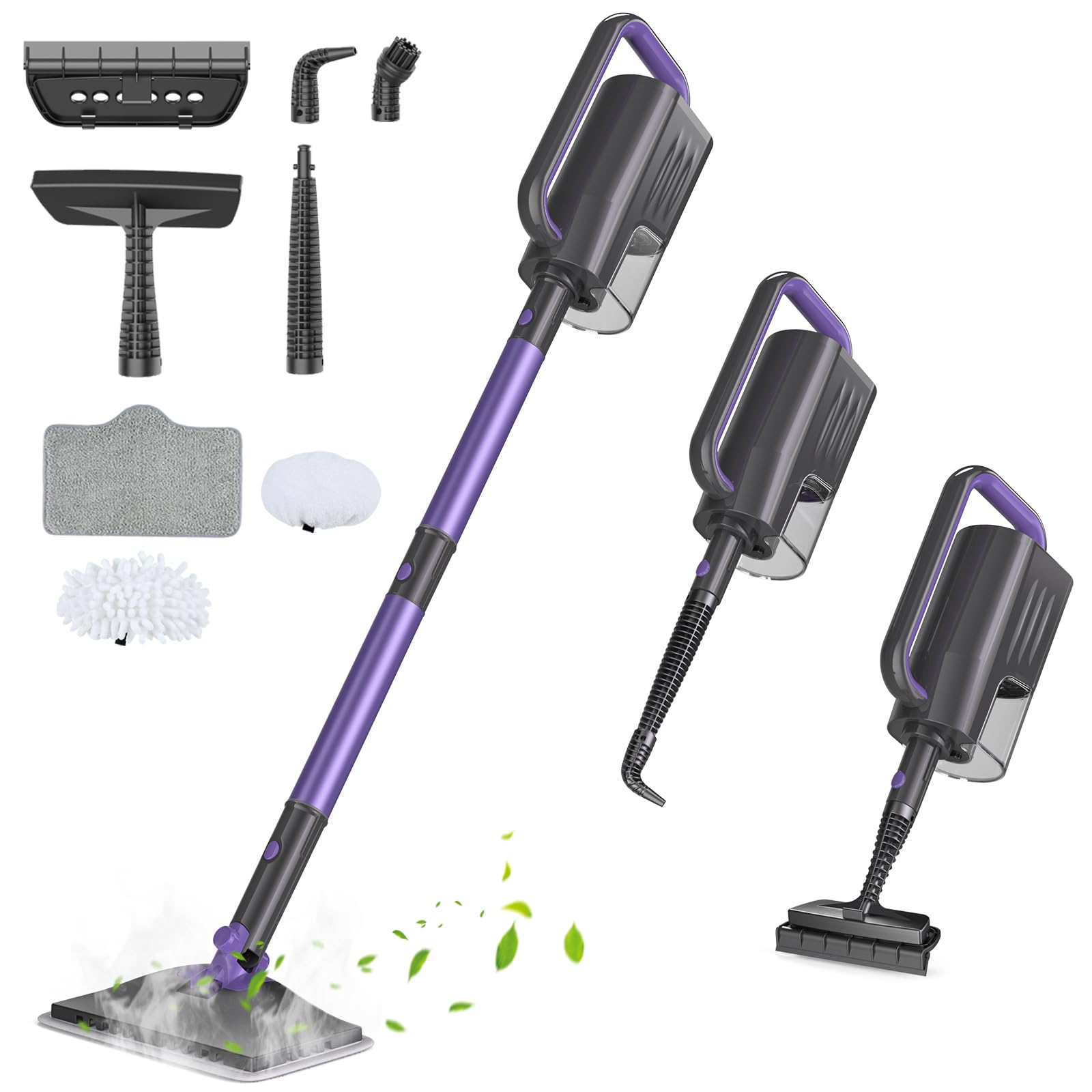 Gatlei Steam Mop with 400ml water tank for extended steam cleaning sessions.