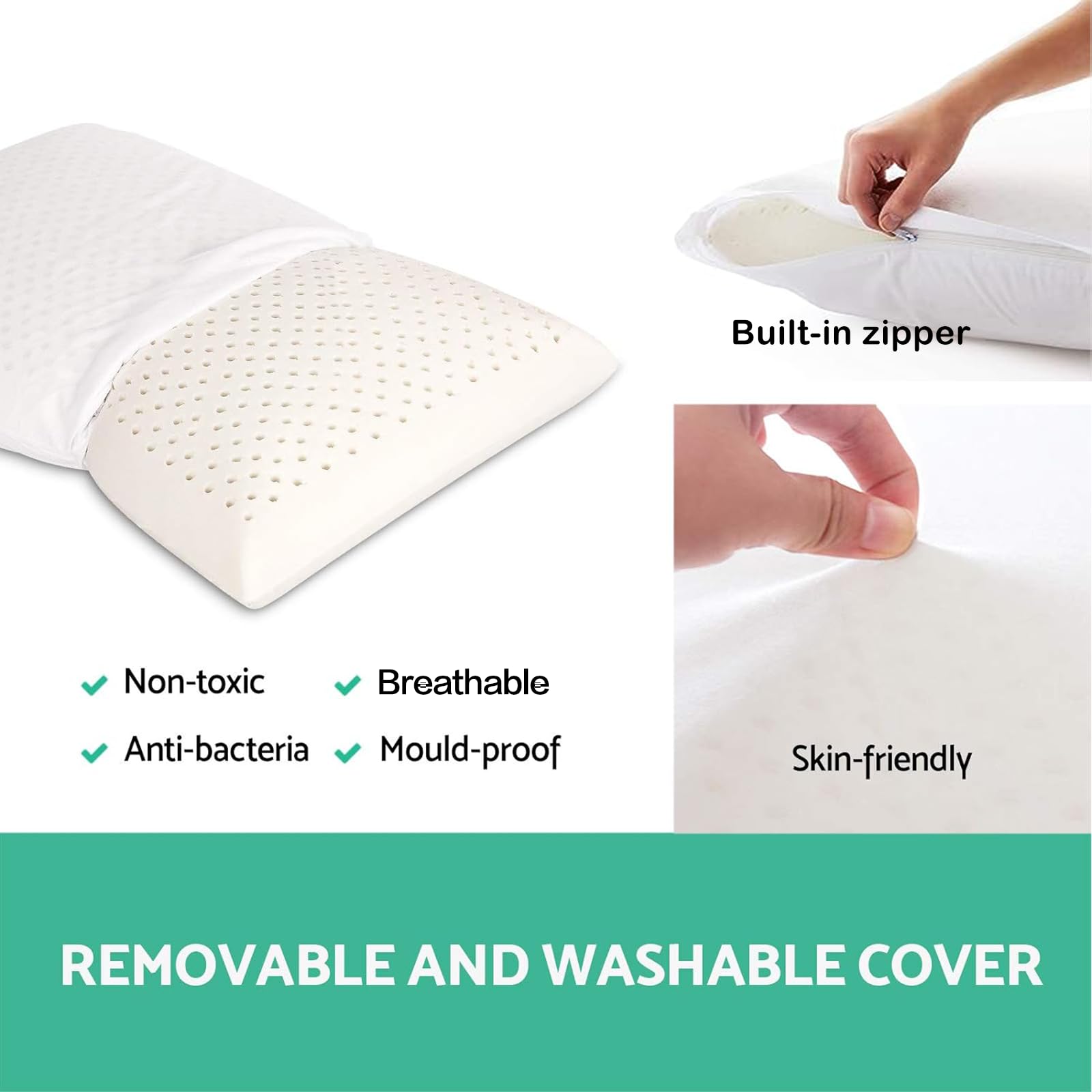 Gatnlair ergonomic-support design helps align neck and back during sleep.
