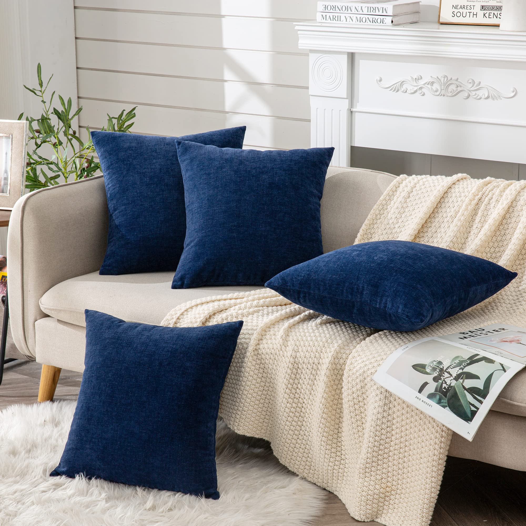 GAWAMAY hidden zipper pillow cover 18x18 for a clean seamless look
