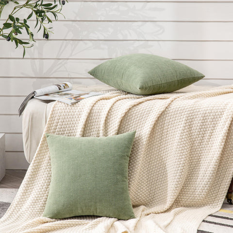 GAWAMAY sage green cover adds warmth to living spaces and bedrooms.