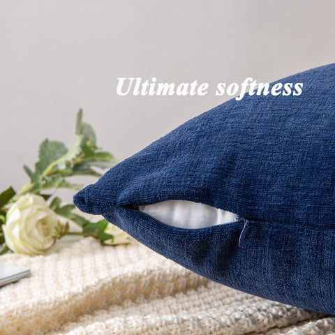 GAWAMAY durable navy pillow cover enhances living room ambiance.