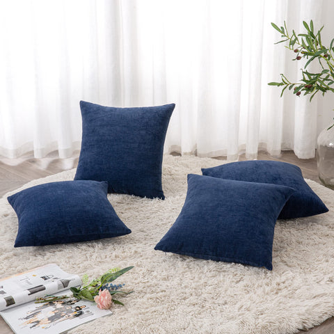 GAWAMAY soft chenille velvet pillow cover 18x18 with plush feel