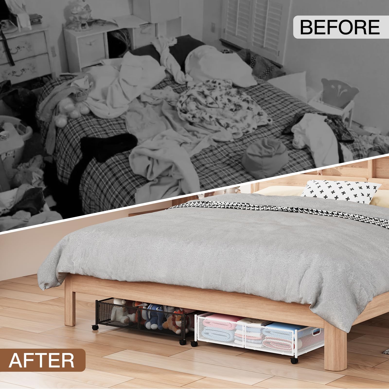 Gawerk under-bed storage suits under bed, sofa, and cabinet spaces.