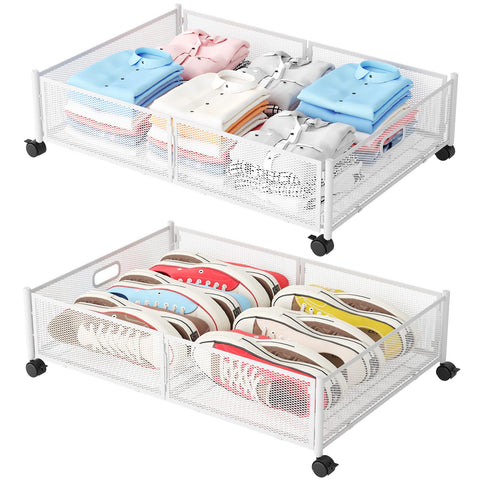 Gawerk under-bed storage with wheels enables quiet mobility and secure locking.