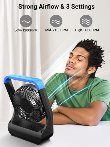 Gazeled fan rotates 180 degrees to direct airflow instantly.