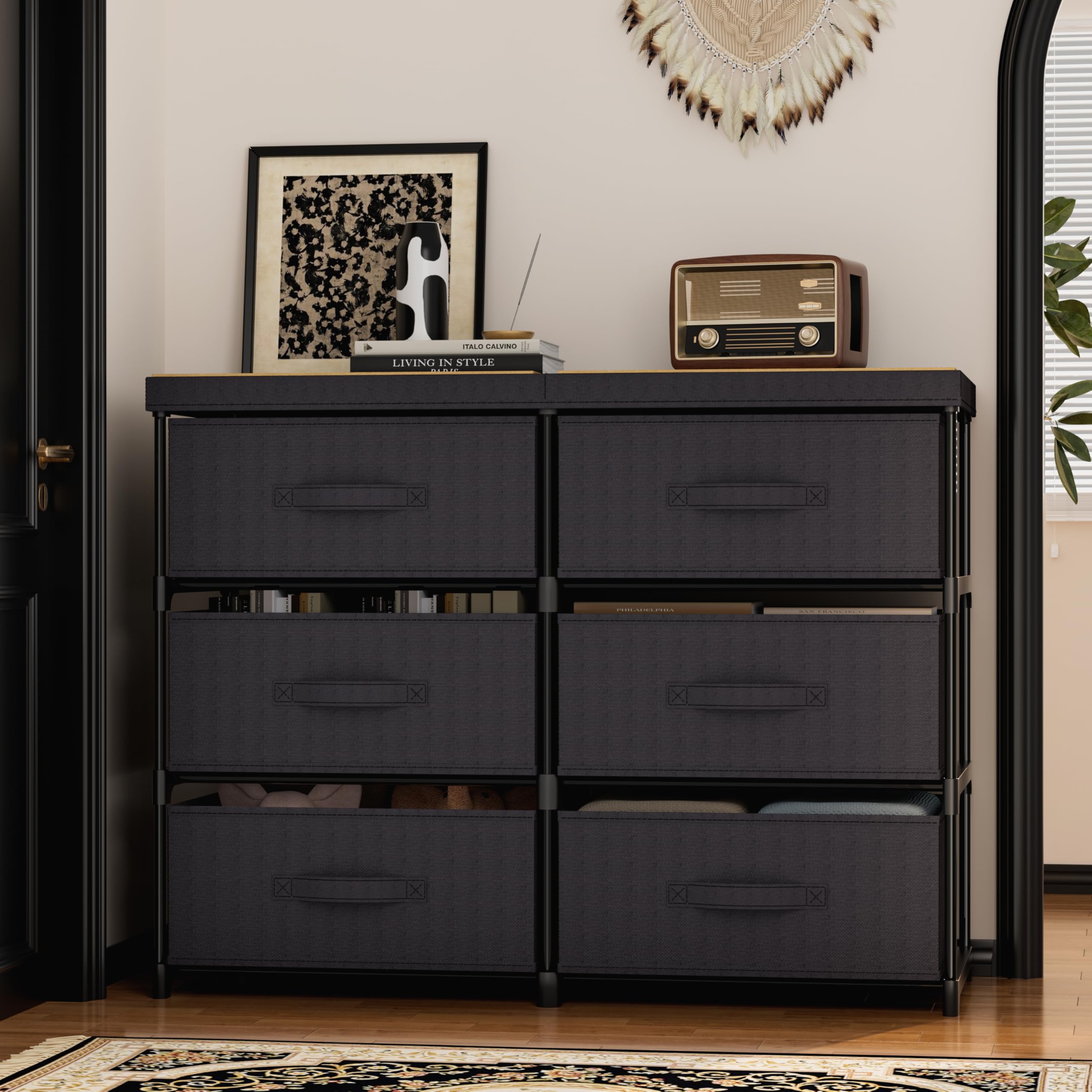 GcdPai dresser sturdy metal frame for stable placement in living spaces