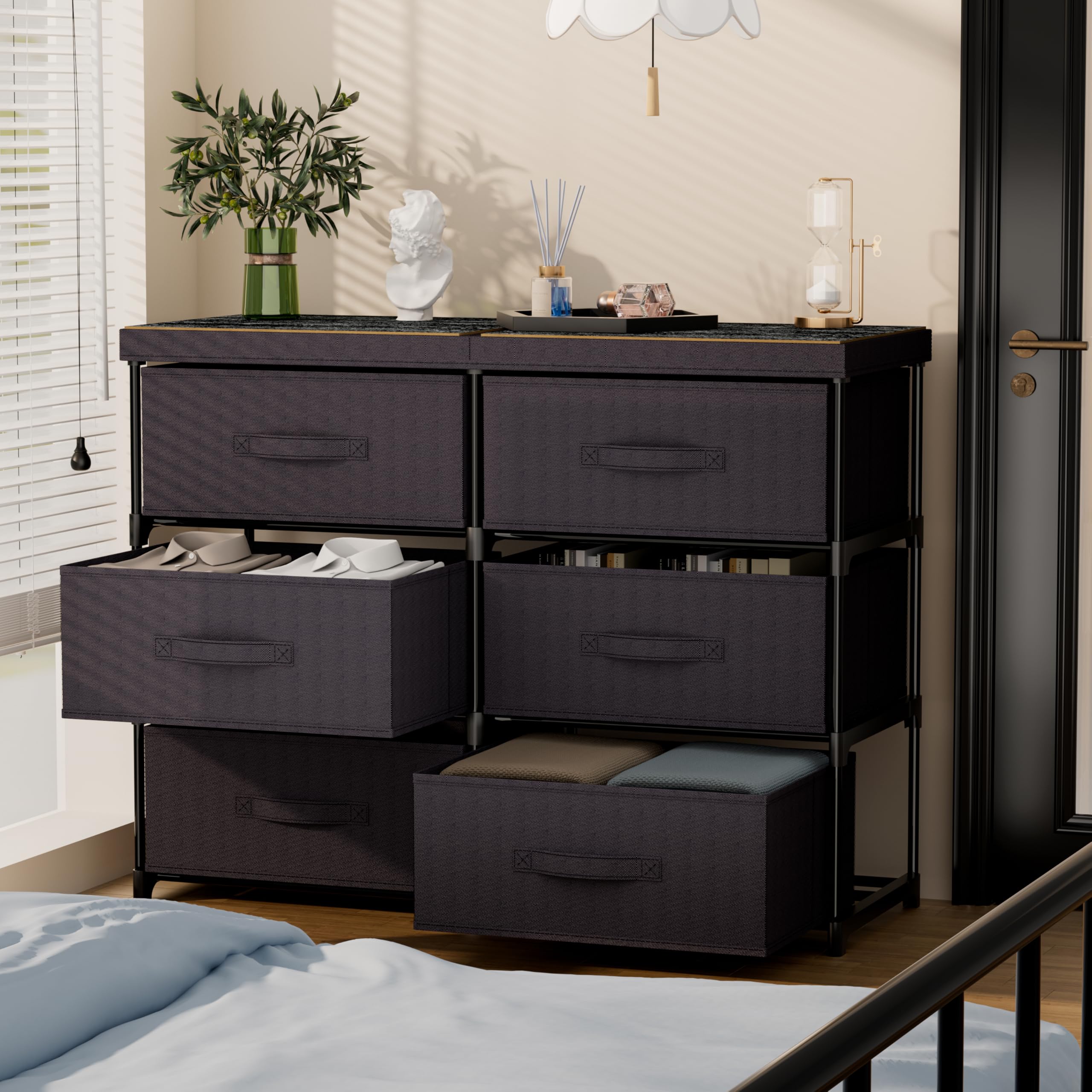 GcdPai dresser wooden top shelf load capacity for decor and essentials