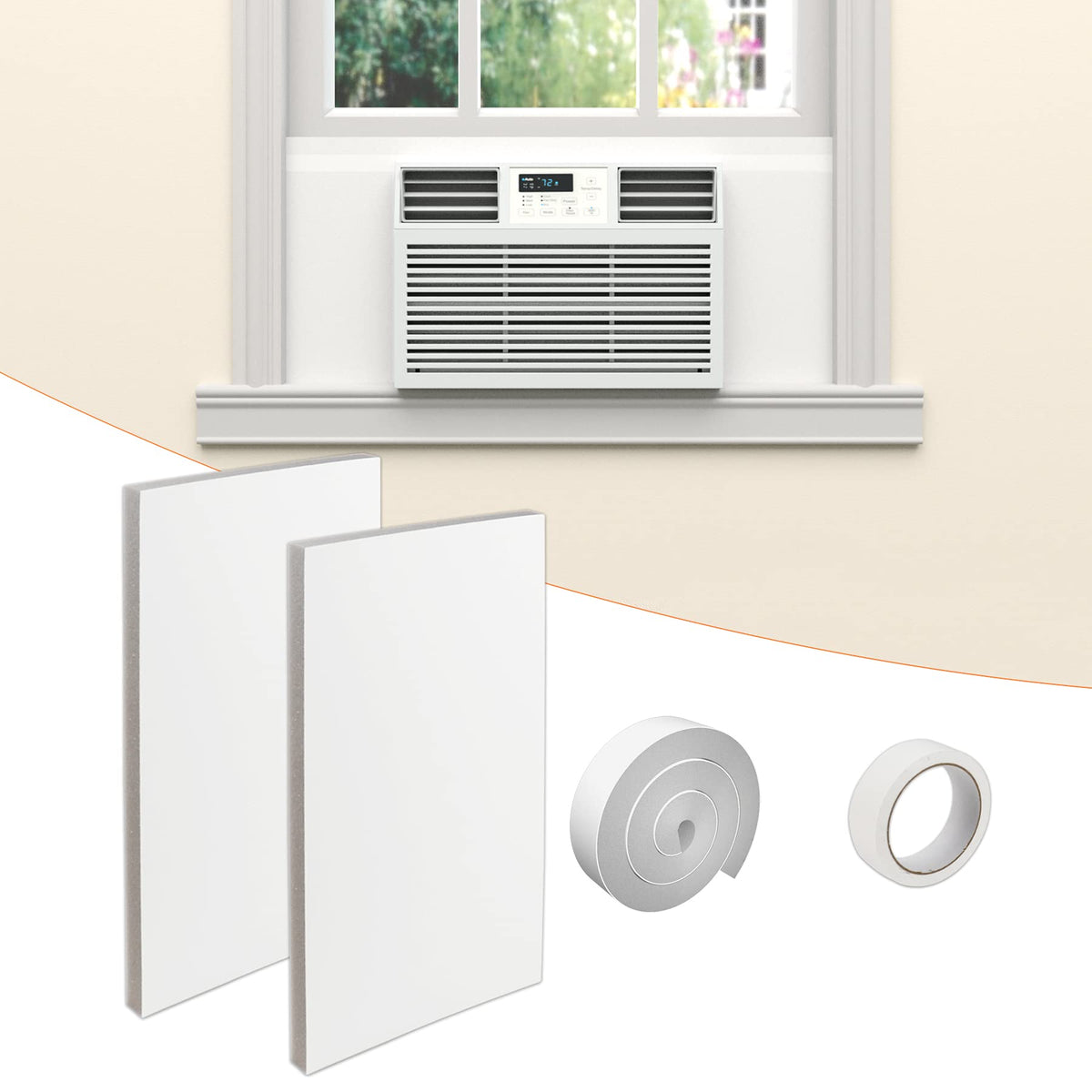 GCGOODS window insulation panel front view reduces drafts and enhances room comfort.