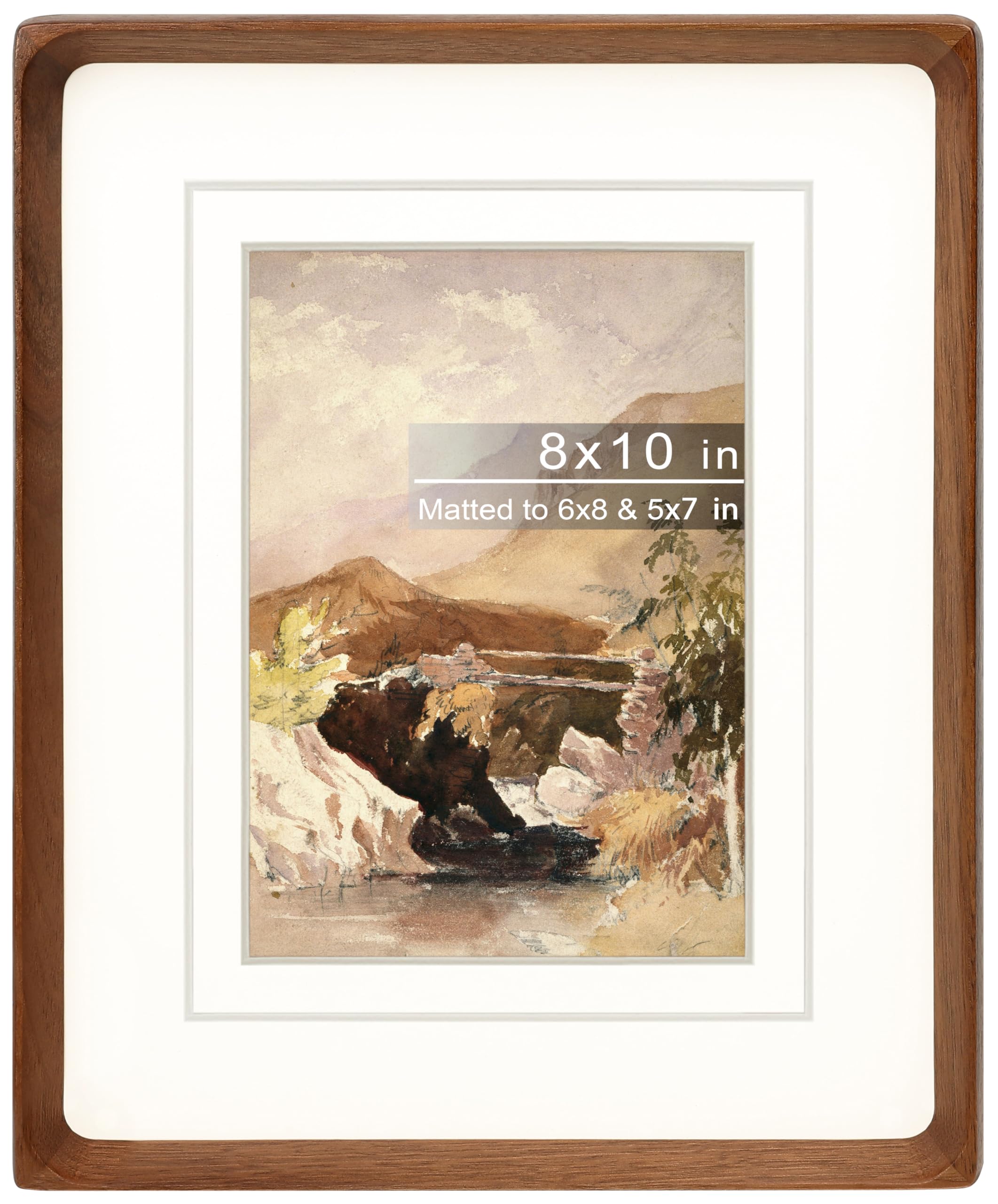 Gdfmsc 8x10 frame front with real glass showcases clear photos and protection for display.