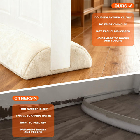 GDHOMM draft stopper in a bedroom setup for quieter nights