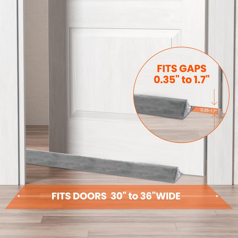GDHOMM under-door blocker slides into place without damaging the door