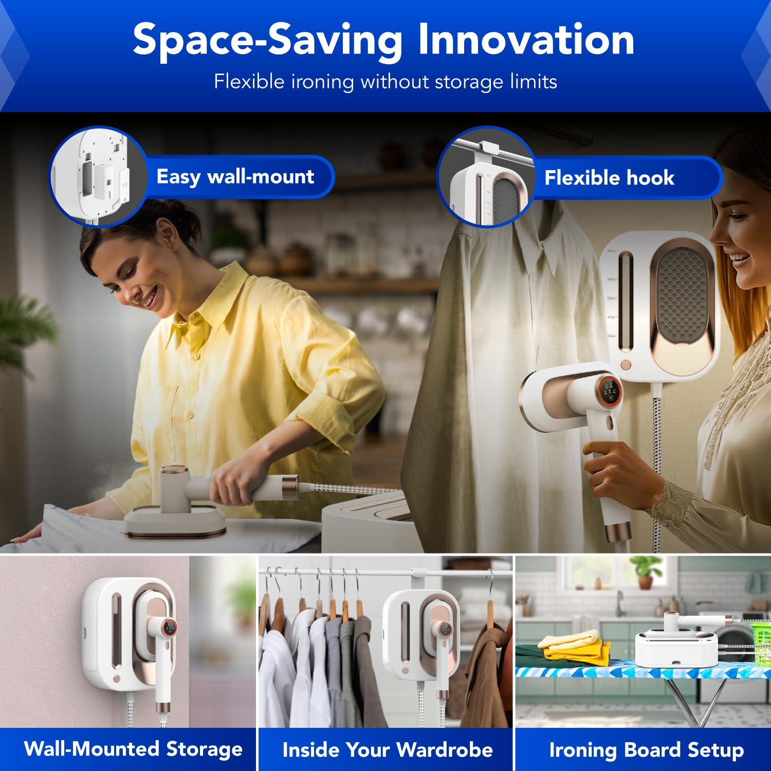 Gearwiz 2-in-1 steam station iron self-cleaning system for maintenance convenience