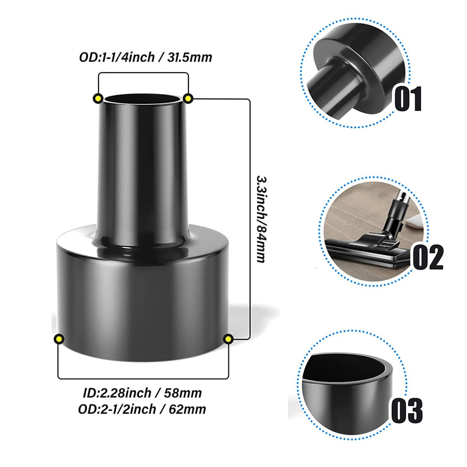 GEBDSM vacuum crevice tool for precise edge cleaning