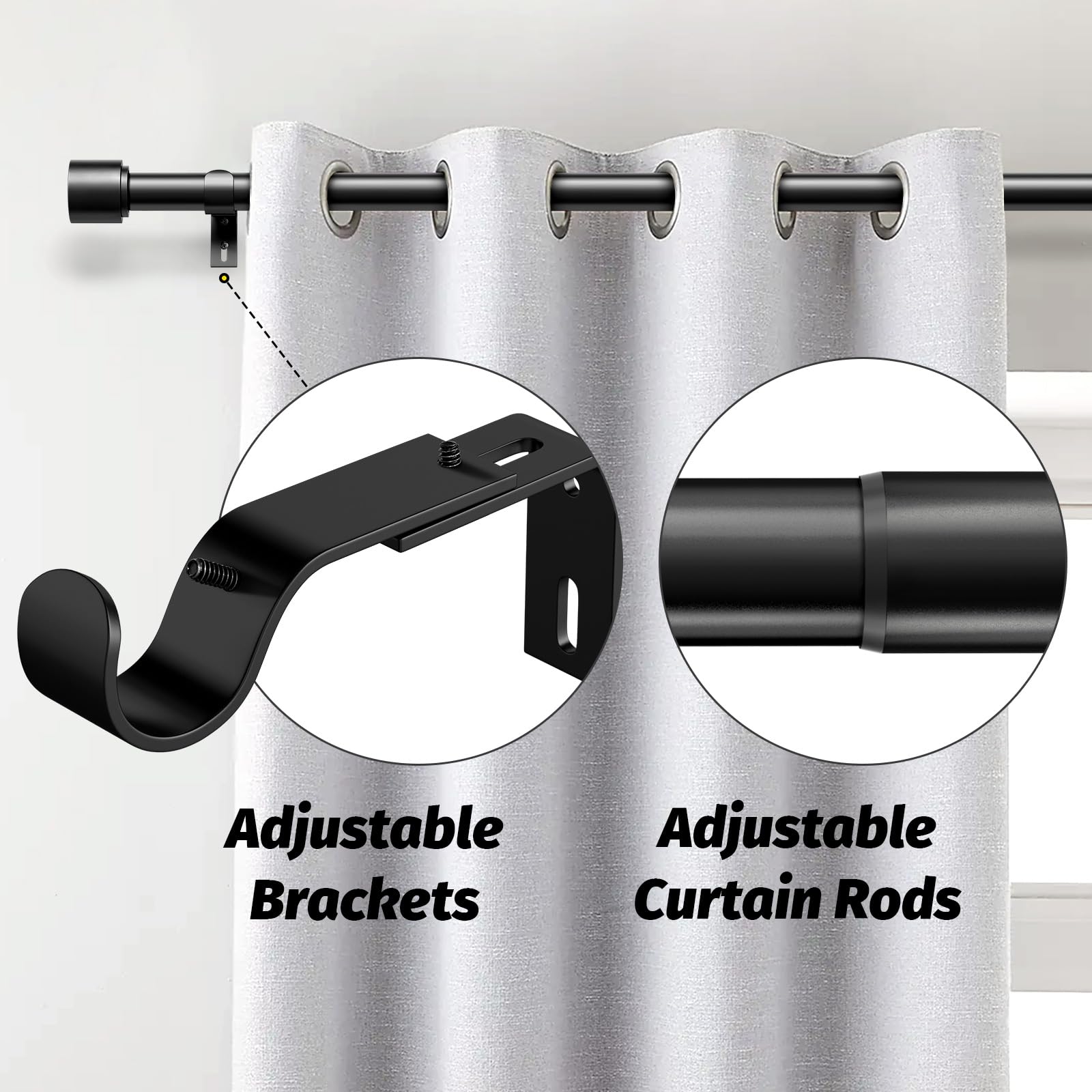 Geebobo adjustable brackets with extendable length for precise placement.