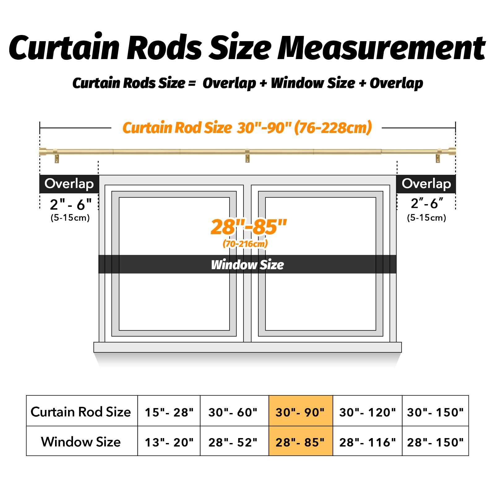 Geebobo Gold Curtain Rods included hardware for easy installation.