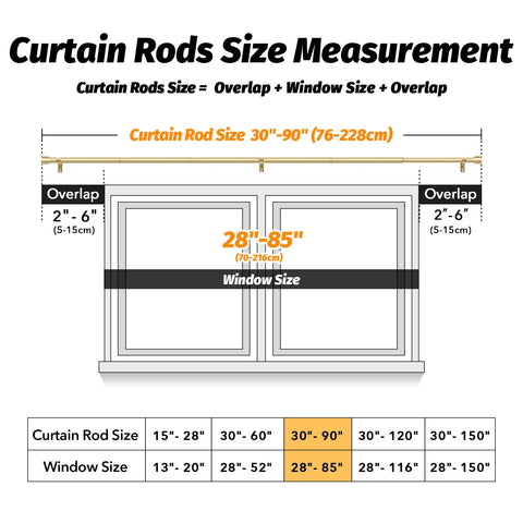Geebobo Gold Curtain Rods included hardware for easy installation.