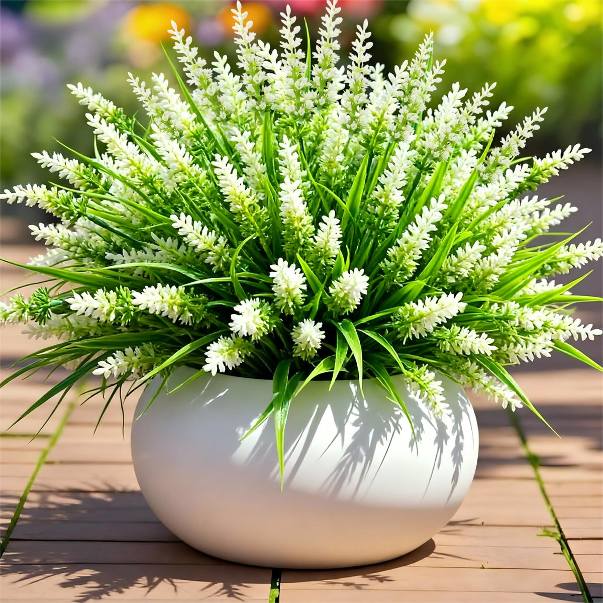 Geegoods artificial lavender outdoor stems in 14.5-inch bundles for garden use