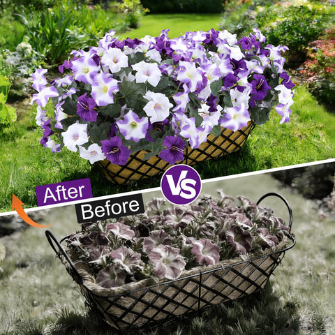 Geegoods artificial petunias outdoors bundle 4 bendable stems for flexible arrangements
