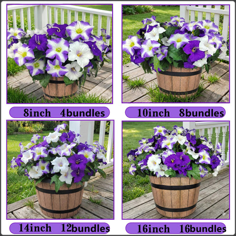 Geegoods artificial petunias outdoors bundle 7 indoor and outdoor space versatility