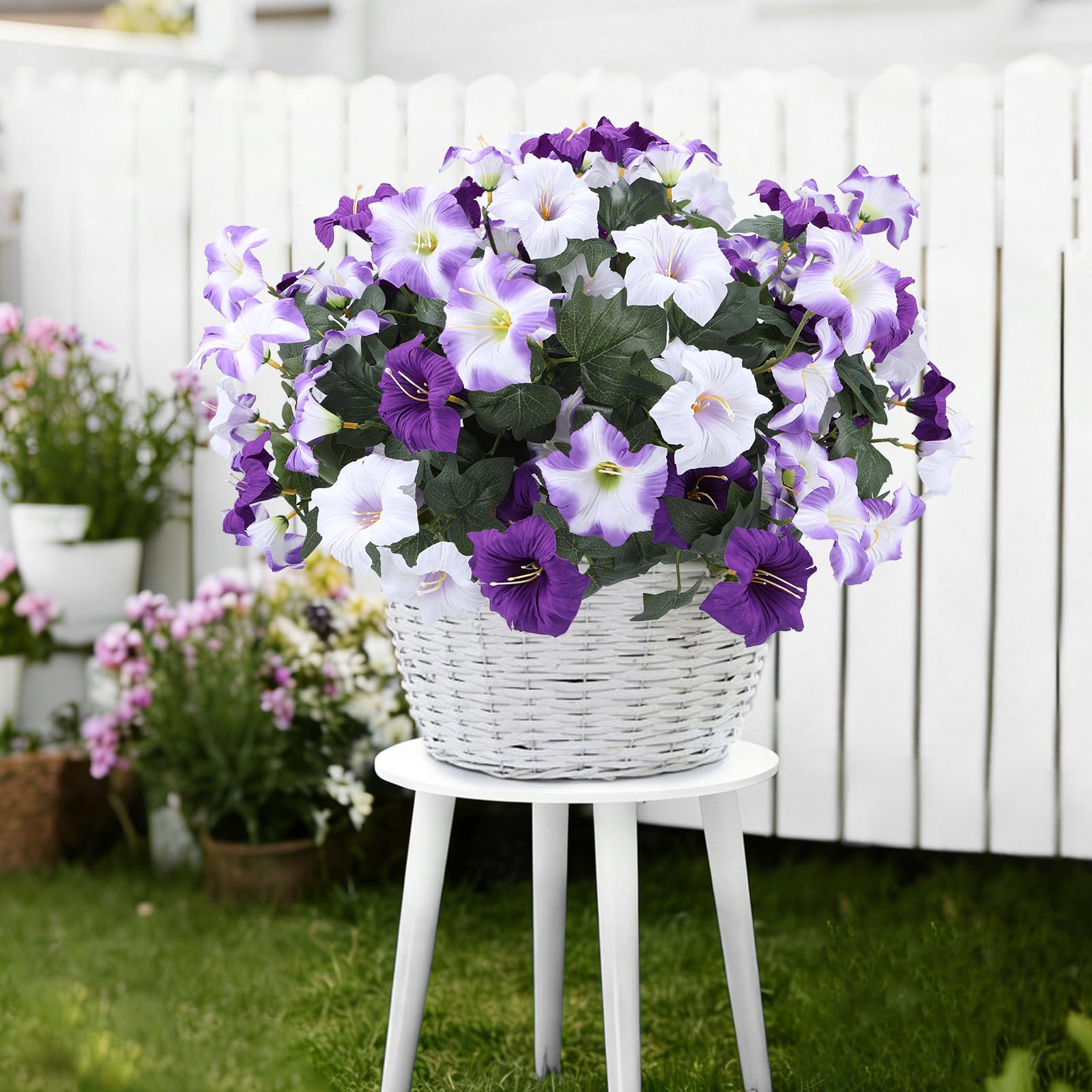 Geegoods artificial petunias outdoors bundle 9 reshapes easily after shipping with gentle fluffing