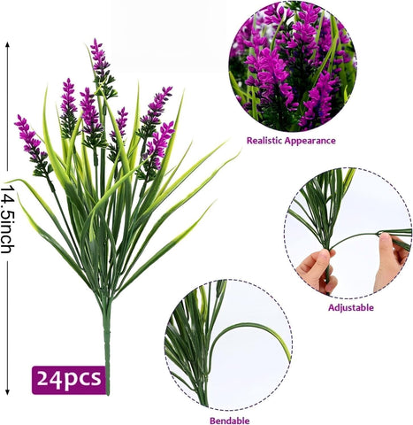 Geegoods artificial-lavender-stems bring depth to window boxes and porches.