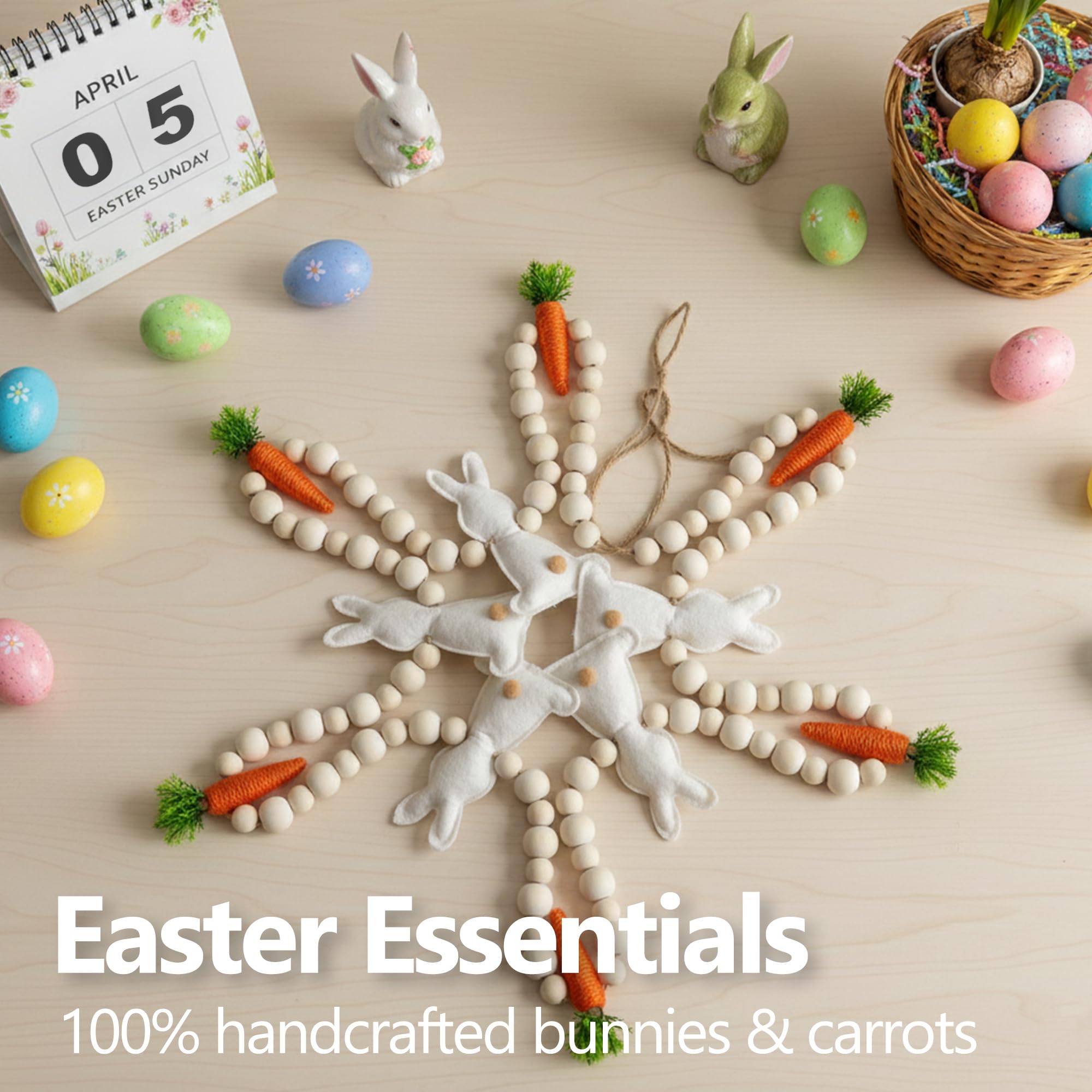Gee Hut rolled felt carrots bring bright color to Easter displays.