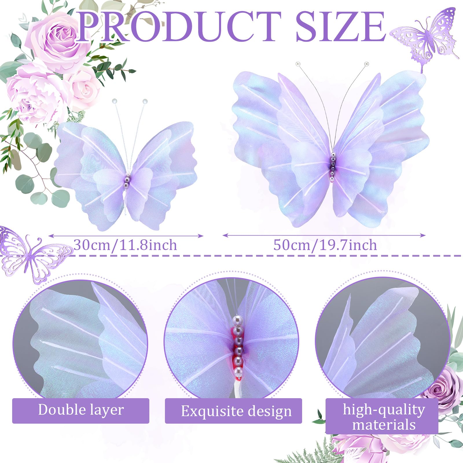 Geelin giant purple butterfly ceiling-hang decor enhances ceiling focal point