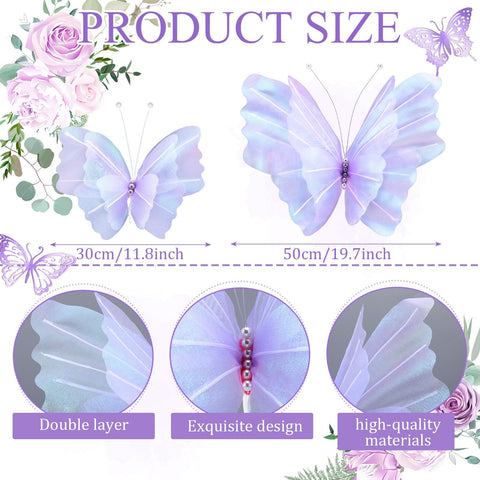 Geelin giant purple butterfly ceiling-hang decor enhances ceiling focal point