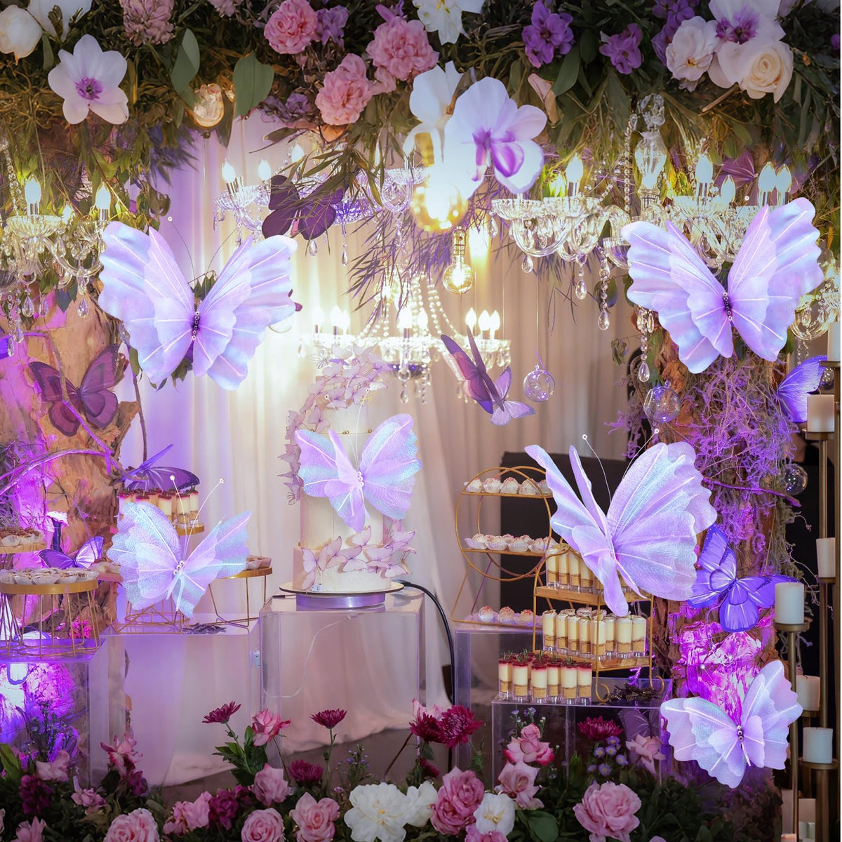 Geelin 6pc giant purple butterfly wall decor adds dreamy color to walls
