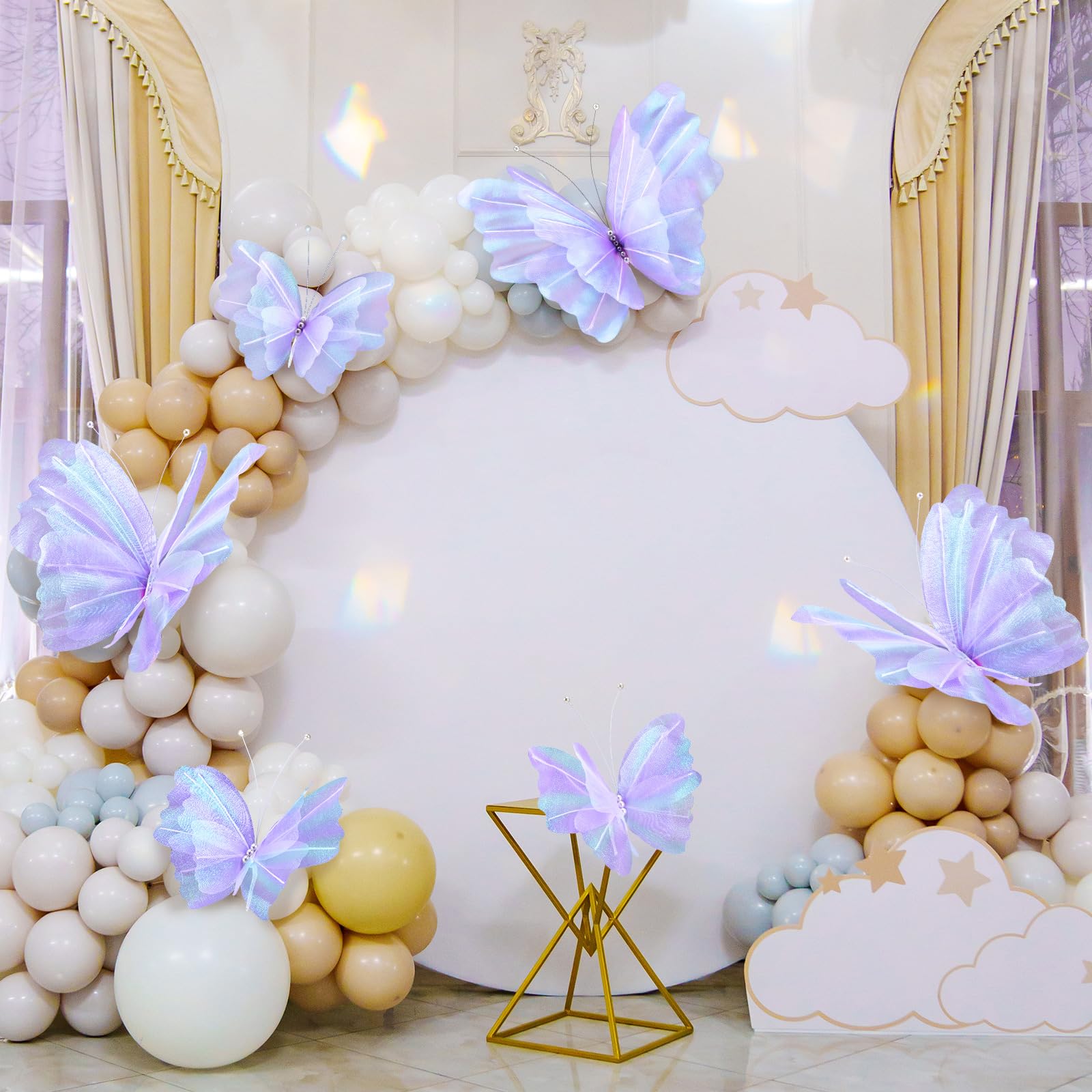 Geelin 6pc giant purple butterfly wedding decor for elegant receptions