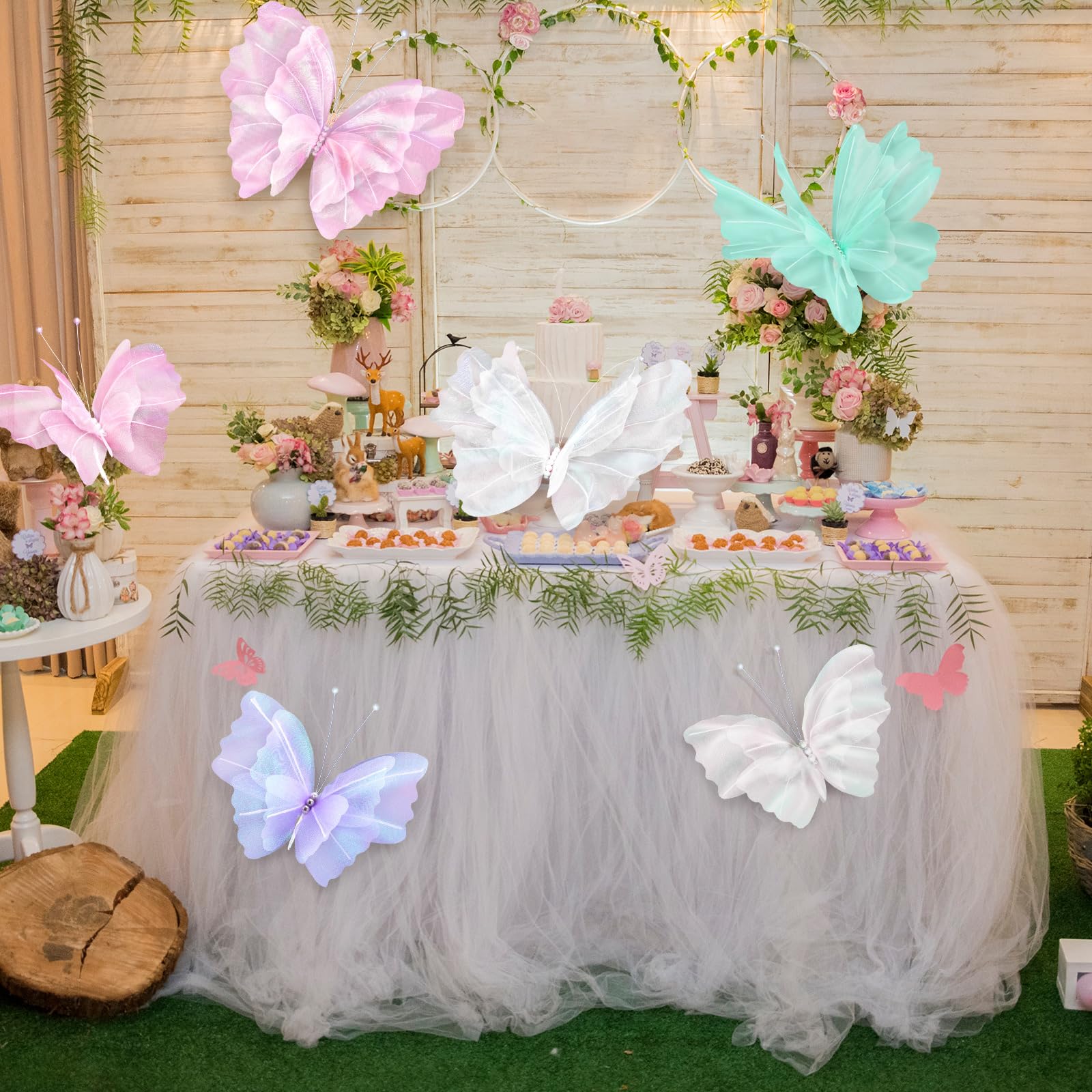Geelin six-piece pastel butterflies, 30 cm, table decor