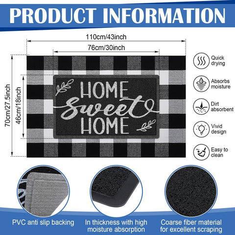 Geelin buffalo check rug in black and white for versatile indoor or outdoor use
