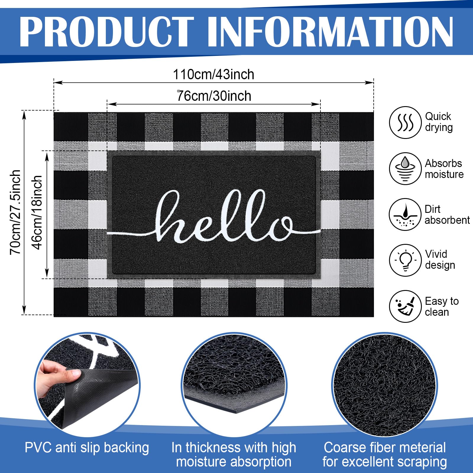 Geelin Buffalo checkered rug in black and white for versatile interiors