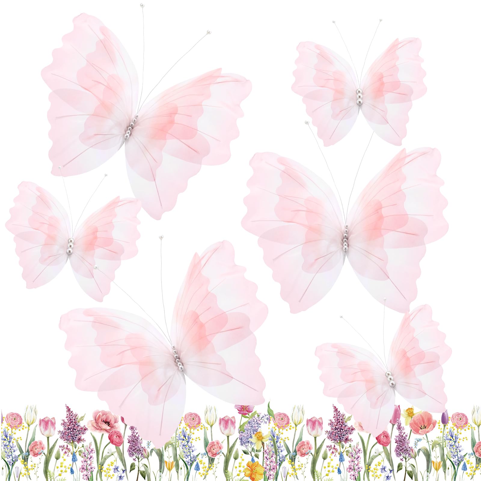 Geelin gradient pink butterflies perfect for baby shower table decor.