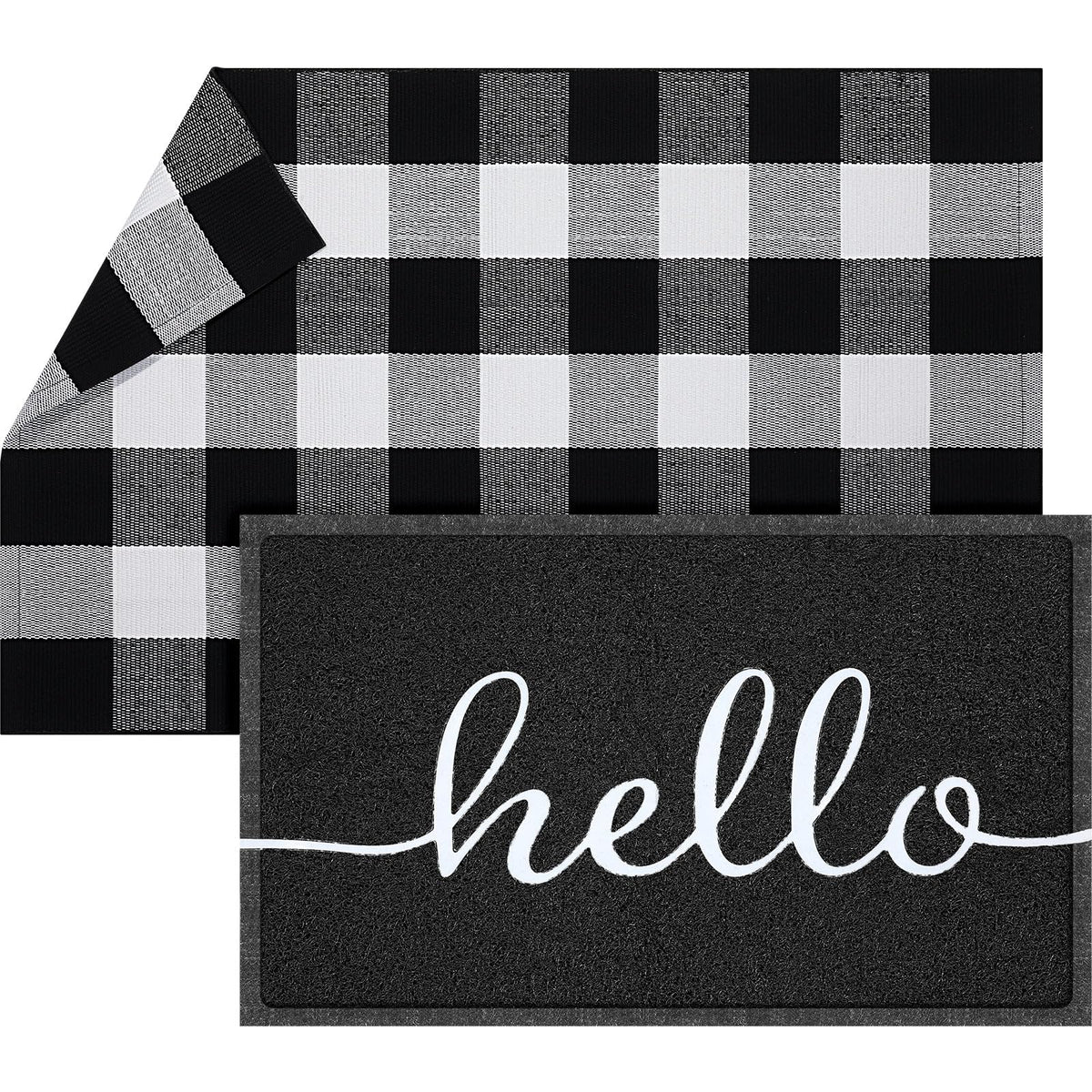 Geelin Hello doormat with welcoming embroidery for indoor and outdoor use