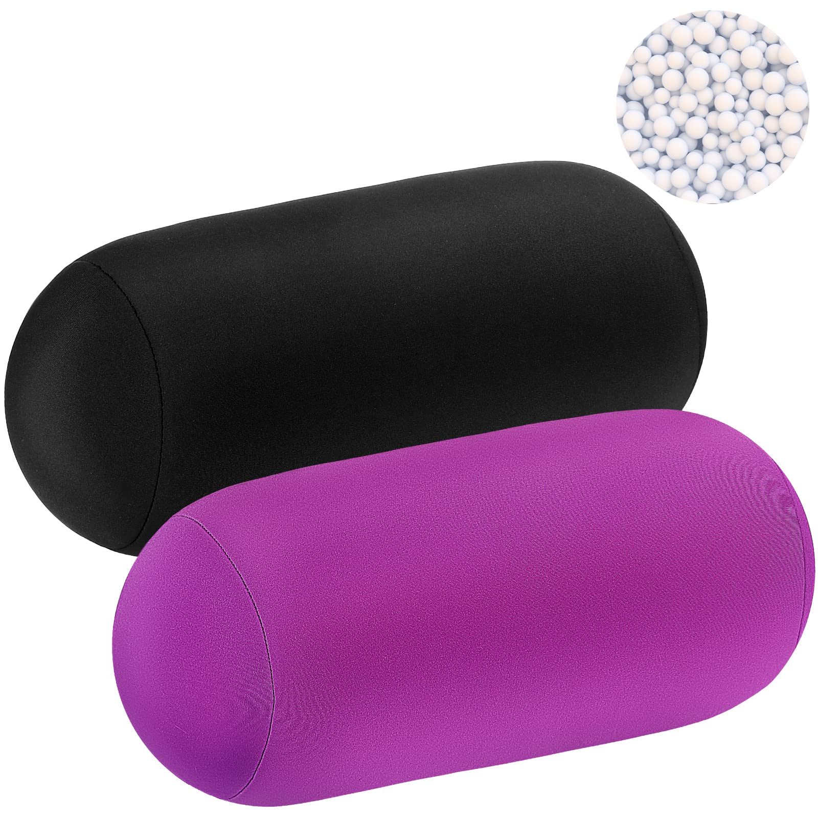 Geelin microbead roll pillow in violet ready for neck support during travel